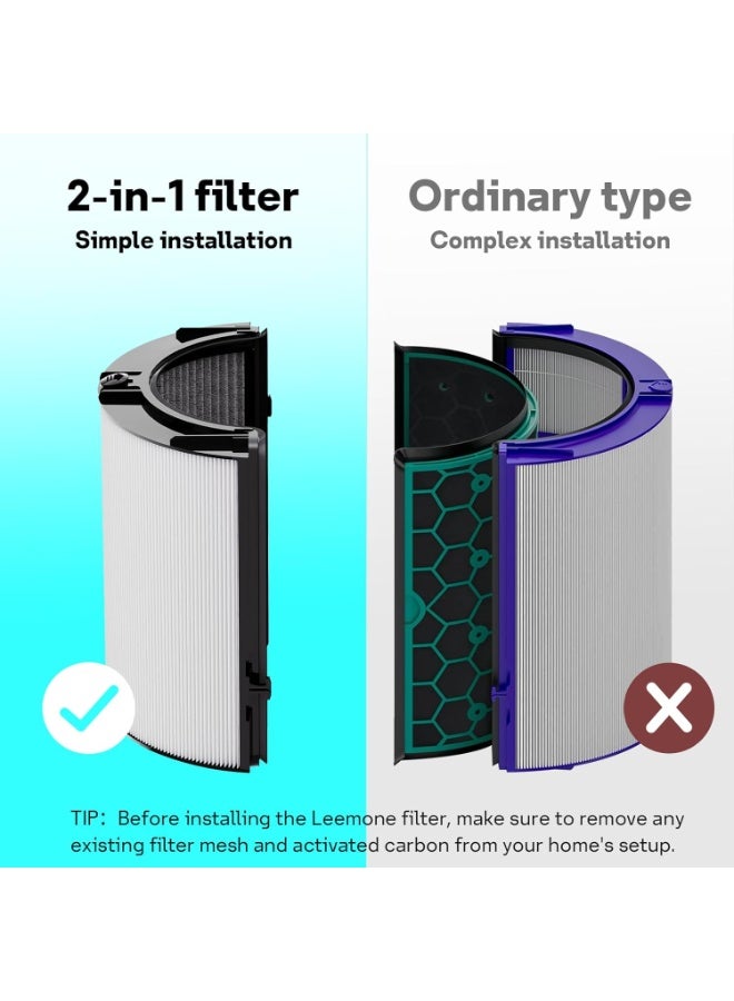 م.ا & ف'س فلتر بديل 360° Combi 2 في 1 HEPA+كربون متوافق مع أجهزة دايسون TP06 HP06 PH02 PH01 PH03 PH04 HP09 TP09 HP07 TP07 TP10 HP10، فلتر بديل HEPA حقيقي من الدرجة H13 - Image 4